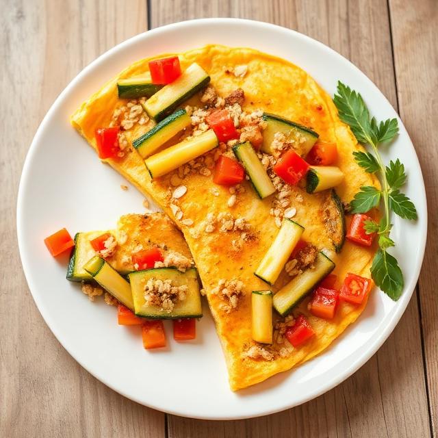 Tortilla al Horno con Vegetales y Avena